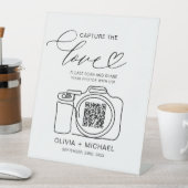 の結婚Capture The Love QR Code Photo共有 台座サイン (インサイチュ)