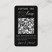 の結婚Capture The Love Qr Code Photo白黒 プレイスカード (正面)