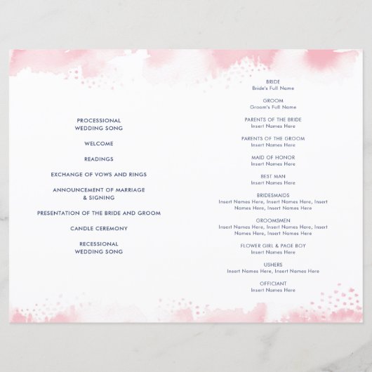 の結婚CEREMONYハンドレターピンクの水色 (裏面)