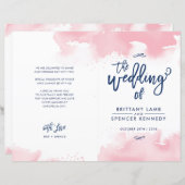 の結婚CEREMONYハンドレターピンクの水色 (正面/裏面)