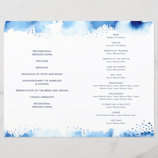 の結婚CEREMONYハンドレターブルー水色 (裏面)