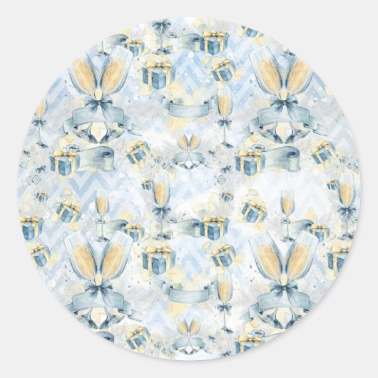 の結婚Champaigneとプレゼントのシール ラウンドシール (正面)