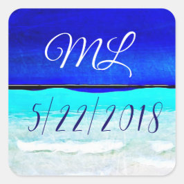 の結婚Date Bride and Groomシール スクエアシール