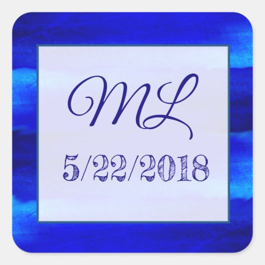 の結婚Date Bride and Groomシール スクエアシール (正面)