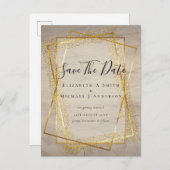 の結婚DATES救金ゴールドグリッター幾何学的 ポストカード (正面/裏面)
