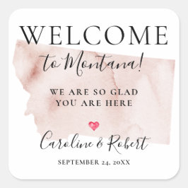 の結婚Destination Welcome Guests Favy スクエアシール