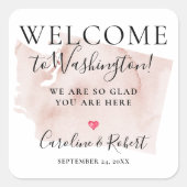 の結婚Destination Welcome Guests Favy スクエアシール (正面)