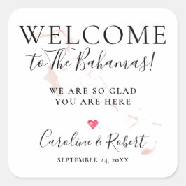 の結婚Destination Welcome Guests Favy スクエアシール