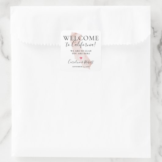 の結婚Destination Welcome Guests Favy スクエアシール (バッグ)