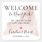 の結婚Destination Welcome Guests Favy スクエアシール (正面)