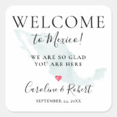 の結婚Destination Welcome Guests Favy スクエアシール (正面)