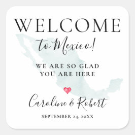 の結婚Destination Welcome Guests Favy スクエアシール