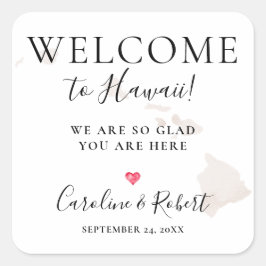 の結婚Destination Welcome Guests Favy スクエアシール