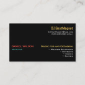 の結婚Dj名刺ミュージックミキサー 名刺 (裏面)