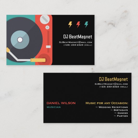 の結婚Dj名刺ミュージックミキサー 名刺 (正面/裏面)
