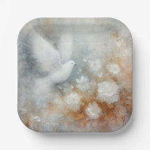 の結婚Doveフローラ紙プレート