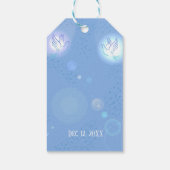 の結婚Dove Blue照明の背景 ギフトタグ (裏面)
