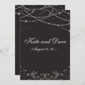 の結婚Fab Black Stringラカッコいいイト 招待状 (正面/裏面)