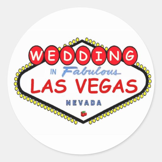 の結婚Fabulous Las Vegasさくらんぼロゴのシール ラウンドシール (正面)