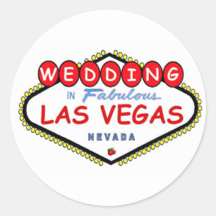 の結婚Fabulous Las Vegasさくらんぼロゴのシール ラウンドシール