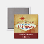 の結婚Fabulous Las Vegas -ヴィンテージストライプ マグネット (正面/裏面)