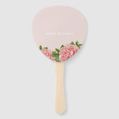 の結婚FANシック赤面ピンクフローラ牡丹の花 ハンドファン (裏面)
