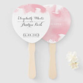 の結婚FAN水スタイリッシュ色シックな赤面ピンク ハンドファン (正面&裏面)