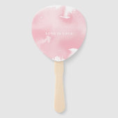 の結婚FAN水スタイリッシュ色シックな赤面ピンク ハンドファン (裏面)