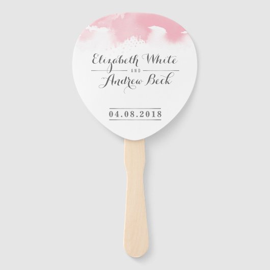 の結婚FAN水スタイリッシュ色シックな赤面ピンク ハンドファン (正面)