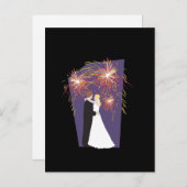 の結婚Fireworksが日付はがきを保存 案内ポストカード (正面/裏面)
