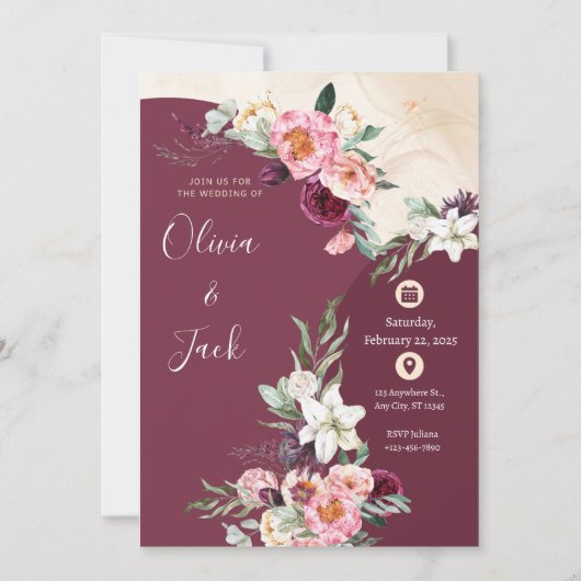 の結婚Giftful Keepsake -結婚お祝い 招待状 (正面)