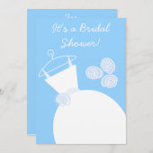 の結婚Gown Blueブライダルシャワー招待 招待状 (正面/裏面)