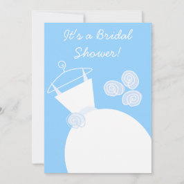 の結婚Gown Blueブライダルシャワー招待 招待状