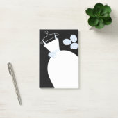 の結婚Gown Blue垂直黒付箋 ポストイット (オフィス)