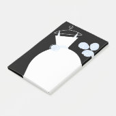 の結婚Gown Blue垂直黒付箋 ポストイット (アングル)