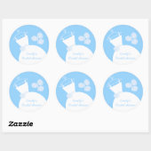 の結婚Gown Blue 'ブライダルシャワー'のステッカー ラウンドシール (シート)