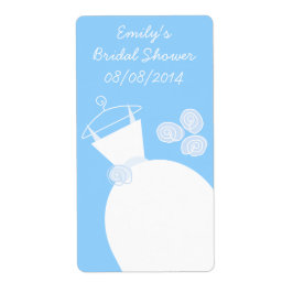 の結婚Gown Blue 'ブライダルシャワー'ラベル ラベル