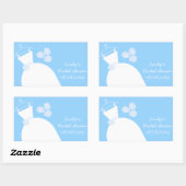 の結婚Gown Blue 'ブライダルシャワー'長方形 長方形シール (シート)