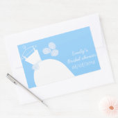 の結婚Gown Blue 'ブライダルシャワー'長方形 長方形シール (封筒)