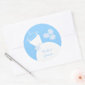 の結婚Gown Blue 'Names'ステッカー丸 ラウンドシール (封筒)