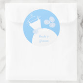 の結婚Gown Blue 'Names'ステッカー丸 ラウンドシール (バッグ)