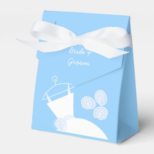 の結婚Gown Blue 'Names'テント フェイバーボックス (正面サイド)