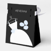 の結婚Gown Blue 'Names'黒いテント フェイバーボックス (裏面サイド)