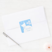の結婚Gown Blue 'Save the Date'ステッカー正方形 スクエアシール (封筒)