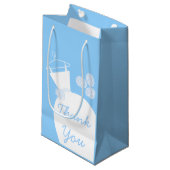 の結婚Gown Blue Thank You Small スモールペーパーバッグ (正面アングル)