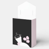 の結婚Gown Pinkの好意ボックス黒ピンクのテント フェイバーボックス (オープン)