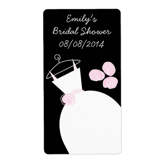 の結婚Gown Pink 'ブライダルシャワー'ラベルブラック ラベル (正面)