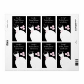 の結婚Gown Pink 'ブライダルシャワー'ラベルブラック ラベル (フルシート)