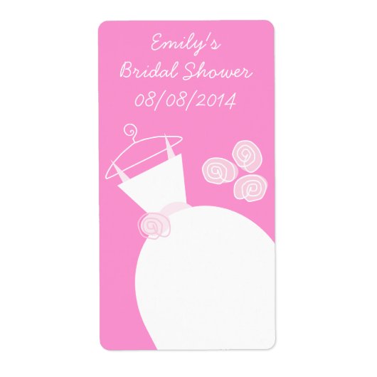 の結婚Gown Pink 'ブライダルシャワー'ラベル ラベル (正面)