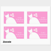 の結婚Gown Pink 'ブライダルシャワー'長方形 長方形シール (シート)